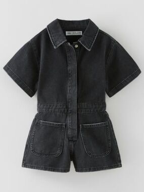 Zara Girls 11/12 Short Sleeve Utility Romper
